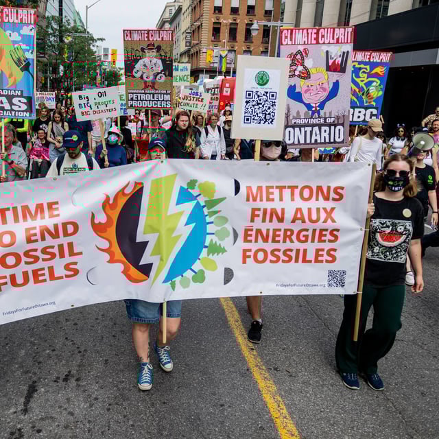 Protesters in Ottawa take part in a climate march in September 2024.