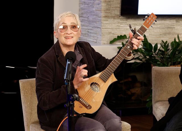 Jill Sobule performing during the Concert For America 2025 in Los Angeles in January.
