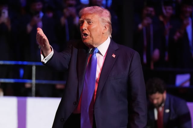 President Donald Trump arrives to give a commencement address at the University of Alabama, Thursday, May 1, 2025, in Tuscaloosa, Ala. (AP Photo/Manuel Balce Ceneta)