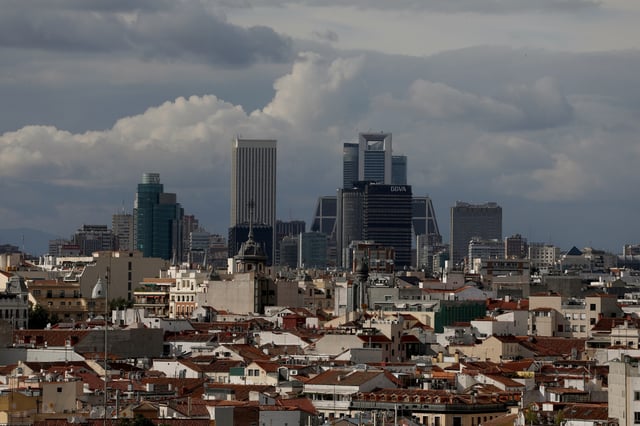 Clouds pass over business district buildings in Madrid, Spain June 4, 2018. REUTERS/Sergio Perez