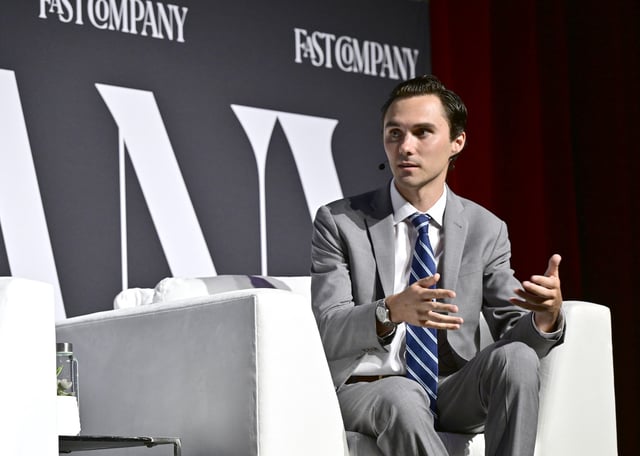 David Hogg speaks onstage during the Fast Company Innovation Festival 2024 at BMCC Tribeca PAC on September 17, 2024 in New York City.
