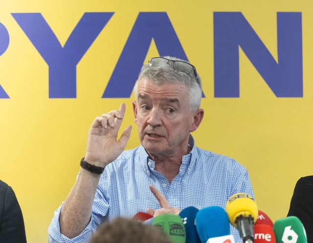 Ryanair CEO Michael O&#39;Leary during a Ryanair press conference on Feb. 11, 2025 in Madrid.