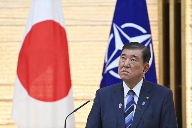 Japanese prime minister Shigeru Ishiba, seen here at a NATO press conference last month, warned there was no breakthrough in talks with the Trump administration. &#34;We have not yet reached a point where common ground has been found,” he told reporters on Friday.