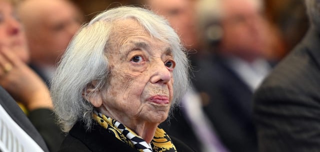 Holocaustzeitzeugin Margot Friedländer im April 2025 bei der Westfälischen Friedenskonferenz