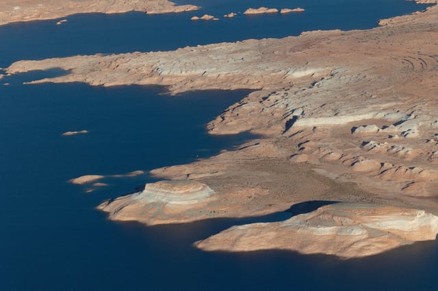 An aerial view of Lake Powell is seen, where water levels have declined dramatically as growing demand for water and climate change shrink the Colorado River in Page, Arizona, U.S., November 19, 2022. REUTERS/Caitlin Ochs/ File Photo