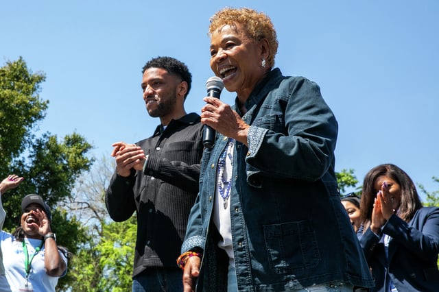 Oakland Mayor-elect Barbara Lee, seen here after her election last month with interim Mayor Kevin Jenkins, announced Friday a transition team that will help her lead the city when she takes office.