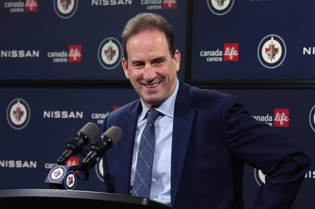 Apr 13, 2025; Winnipeg, Manitoba, CAN; Winnipeg Jets head coach Scott Arniel talks to media after a game against the Edmonton Oilers at Canada Life Centre. Mandatory Credit: James Carey Lauder-Imagn Images/File Photo