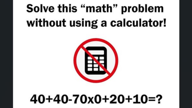 A maths brain teaser shared on Facebook puzzled users.