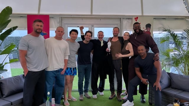 Chris Hemsworth, Channing Tatum, Simu Liu, Paul Rudd, Robert Downey Jr, Ebon Moss-Bachrach, Vanessa Kirby, Winston Duke and Anthony Mackie 
