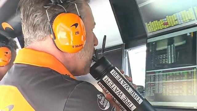 Brown takes down some ‘tire water’ during Friday’s practice session in Miami