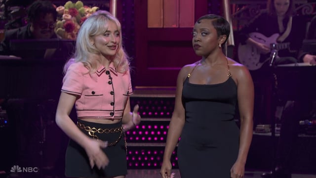 Sabrina Carpenter and Quinta Brunson on SNL