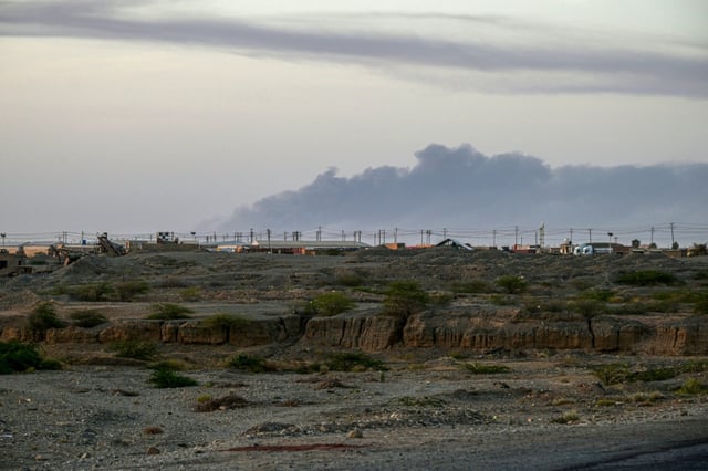 Smoke rises from the airport of Port Sudan following reported attacks on May 4, 2025