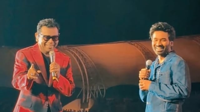 Dhanush and AR Rahman performed Adangaatha Asuran from his film Raayan.