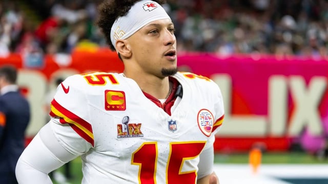 Kansas City Chiefs quarterback Patrick Mahomes (15) against the Philadelphia Eagles in Super Bowl LIX at Ceasars Superdome. Mandatory Credit: Mark J. Rebilas-Imagn Images