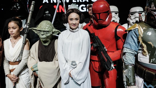 The celebration of Star Wars Day in Jakarta was marked by vibrant cosplay, themed activities, and a shared love for the galaxy far, far away. (Photo by YASUYOSHI CHIBA / AFP)