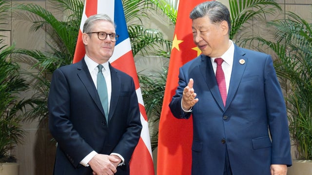 Sir Keir Starmer with President Xi of China at the G20 summit in Brazil last year