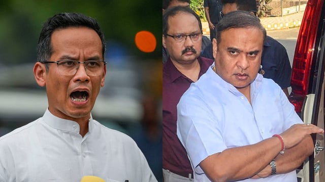 Congress MP Gaurav Gogoi (L) and Assam CM Himanta Biswa Sarma (R) have been trading barbs over their families' alleged links with Pakistan and the alleged coal mining scam.