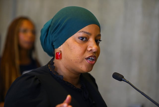 This June 15, 2022, file photo shows Boston City Councilor Tania Fernandes Anderson at City Hall.