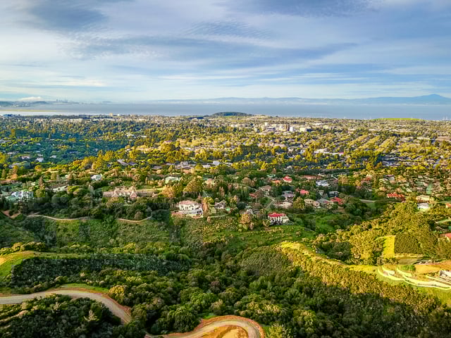 An aerial view of San Mateo County, Calif.