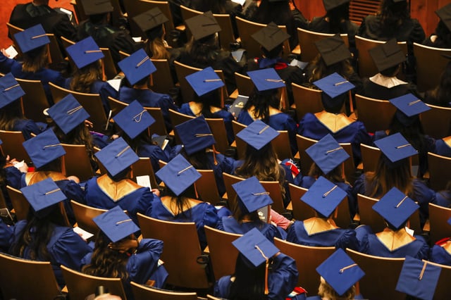 Graduates of Colorado Mountain College wait to receive their diploma during the Commencement of the Class of 2022 Friday, May 6, in Beaver Creek, Colorado.