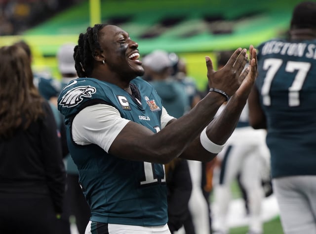 Football - NFL - Super Bowl LIX - Philadelphia Eagles v Kansas City Chiefs - Caesars Superdome, New Orleans, Louisiana, United States - February 9, 2025 Philadelphia Eagles' A.J. Brown celebrates after winning Super Bowl LIX REUTERS/Mike Segar/ File Photo