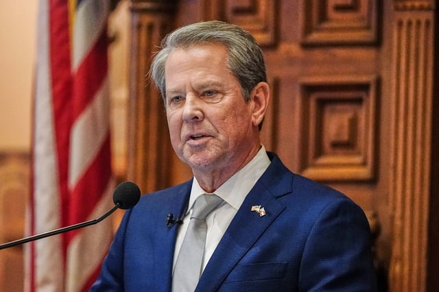 FILE - Georgia Gov. Brian Kemp delivers the State of the State speech, Jan. 11, 2024, in Atlanta. (AP Photo/Brynn Anderson, File)