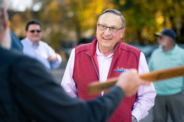 Former Maine Gov. Paul LePage, here at a campaign stop in 2022, is running for Congress.