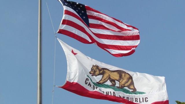California and US flag