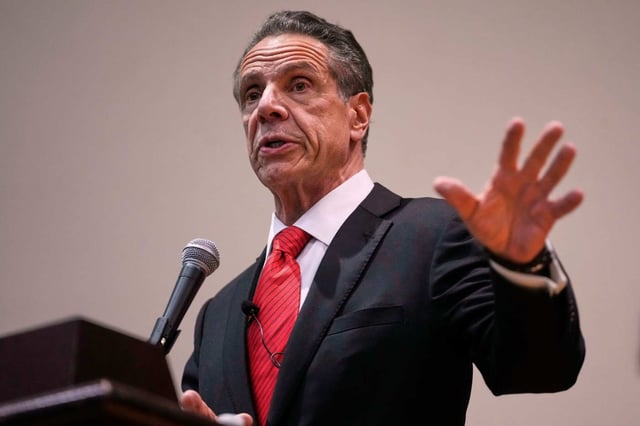 Former New York Gov. Andrew Cuomo speaks during the New York City Mayoral Candidates Forum at Medgar Evers College Wednesday, April 23, 2025, in New York. (AP Photo/Frank Franklin II)