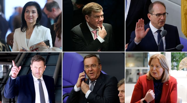 De izquierda a derecha y de arriba a abajo, Katherina Reiche, Johann Wadephul, Alexander Dobrindt, Lars Klingbeil, Boris Pistorius y Bärbel Bas.