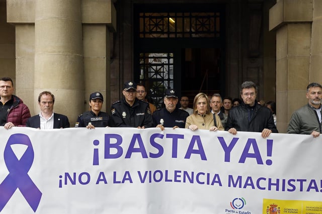 Una concentración en contra de la violencia machista.