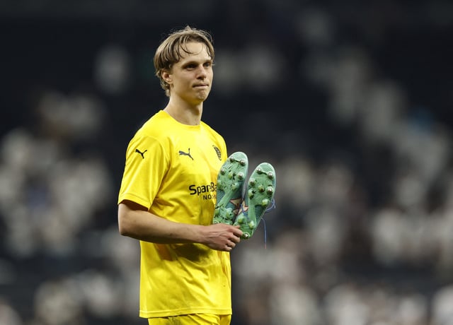 Soccer Football - Europa League - Semi Final - First Leg - Tottenham Hotspur v Bodo/Glimt - Tottenham Hotspur Stadium, London, Britain - May 1, 2025 Bodo/Glimt's Ulrik Saltnes after the match Action Images via Reuters/Peter Cziborra