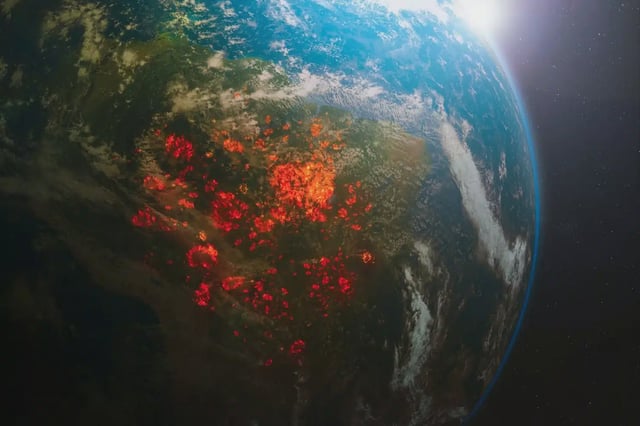 Ecological disaster of fires in the Amazon, South America