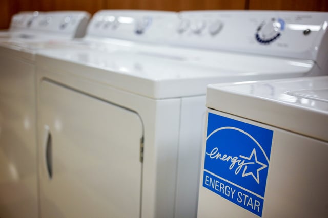 An Energy Star logo on washing machine at a store in Knoxville, Tenn., on March 30, 2015. 