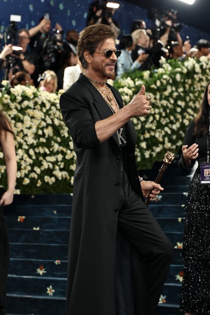Shah Rukh Khan attends the 2025 Met Gala celebrating "Superfine: Tailoring Black Style" at Metropolitan Museum of Art on May 5, 2025 in New York City.
