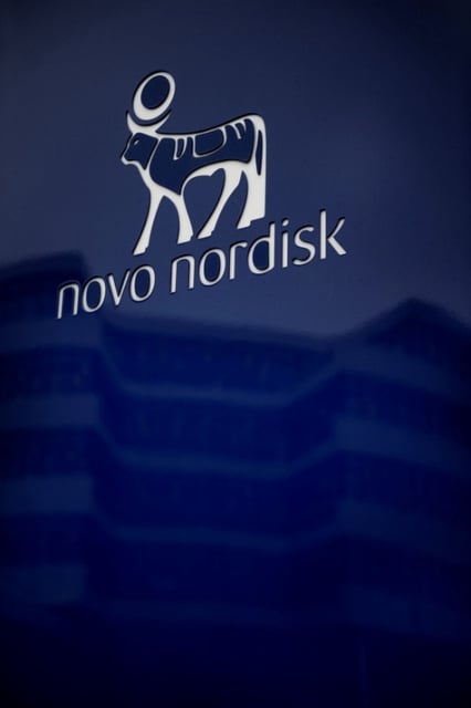 Novo Nordisk logo is seen in Bagsvaerd outside of Copenhagen, Denmark February 1, 2017. Scanpix Denmark/Liselotte Sabroe via REUTERS    ATTENTION EDITORS - THIS IMAGE WAS PROVIDED BY A THIRD PARTY. FOR EDITORIAL USE ONLY. DENMARK OUT. NO COMMERCIAL OR EDITORIAL SALES IN DENMARK.