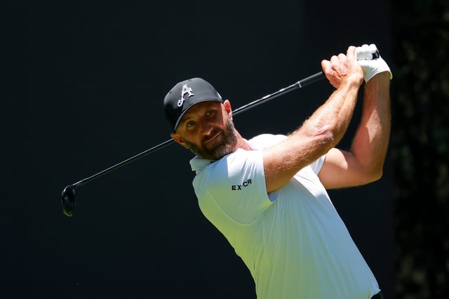 MEXICO CITY, MEXICO - APRIL 27: Dustin Johnson of 4Aces GC plays his shot from the 6th tee during day three of LIV Golf Mexico City at Club de Golf Chapultepec on April 27, 2025 in Mexico City, Mexico. (Photo by Hector Vivas/Getty Images)