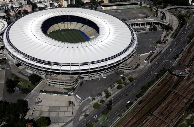 An aerial view of Maracana stadium in Rio de Janeiro, Brazil, March 26, 2020. REUTERS/Ricardo Moraes/File Photo