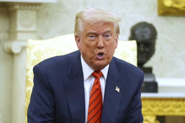 President Donald Trump on Tuesday, May 6, 2025, in Washington. Trump sought to impose immigration, abortion and transgender policies on local governments in exchange for their receipt of federal homeless aid but his move was blocked by a federal judge on Wednesday.