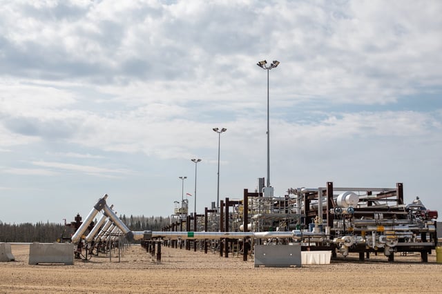 The Cenovus Christina Lake oilsands facility steam-assisted gravity drainage (SAGD) pad southeast of Fort McMurray, Alta., on Wednesday, April 24, 2024. THE CANADIAN PRESS/Amber Bracken