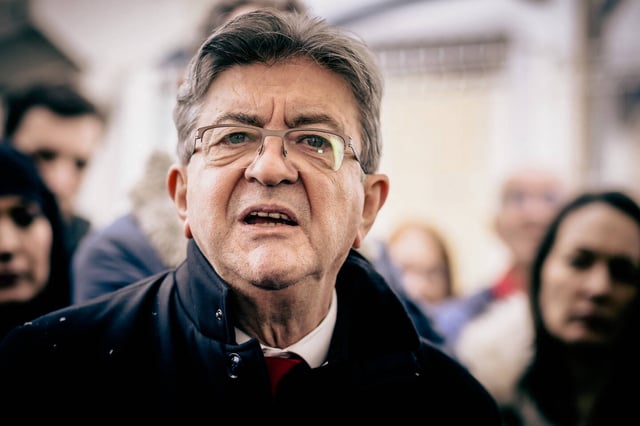 Jean-Luc Mélenchon, le 13 mars près de Grenoble.