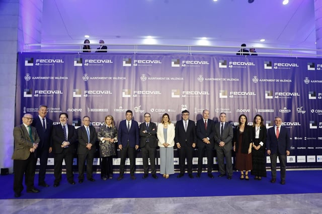 Las máximas autoridades, entre las que se encuentran Carlos Mazón y María José Catalá, asistieron ayer al 40 aniversario de Fecoval.