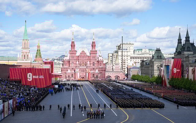 A general view shows Red Square during a military parade on Victory Day, marking the 80th anniversary of the victory over Nazi Germany in World War Two, in central Moscow, Russia, May 9, 2025. Alexander Vilf/Host agency RIA Novosti/Handout via REUTERS
