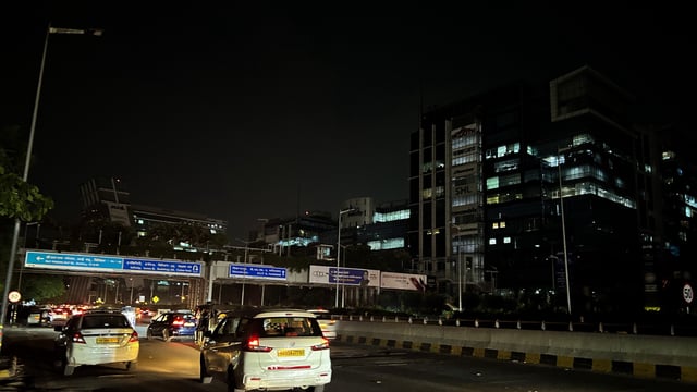 Gurugram, India-May 07, 2025: A view of DLF cyber city the blackout during the mock drill near Shankar Chowk, in Gurugram, India, on Wednesday, 07 May 2025. (Photo by Parveen Kumar/Hindustan Times)