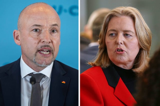 CSU-Landesgruppenchef Alexander Hoffmann und Sozialministerin Bärbel Bas (SPD)