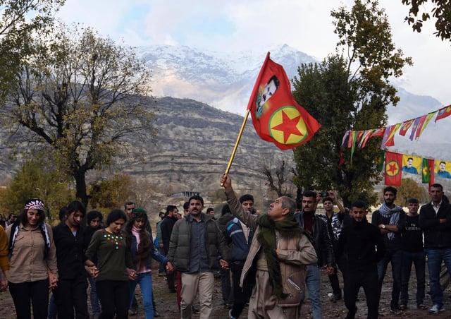 Celebración en la región semiautónoma del Kurdistán iraquí por el 41º aniversario de la fundación del Partido de los Trabajadores del Kurdistán (PKK).