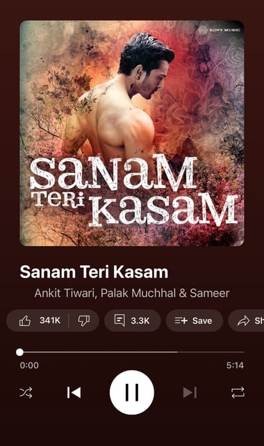 The digitally altered poster of Sanam Teri Kasam now.
