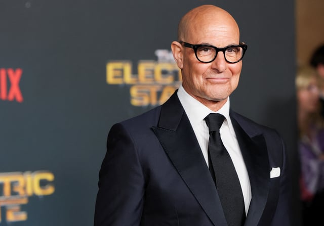 Cast member Stanley Tucci attends a premiere for the film "The Electric State" in Los Angeles, U.S., February 24, 2025.  REUTERS/Mario Anzuoni