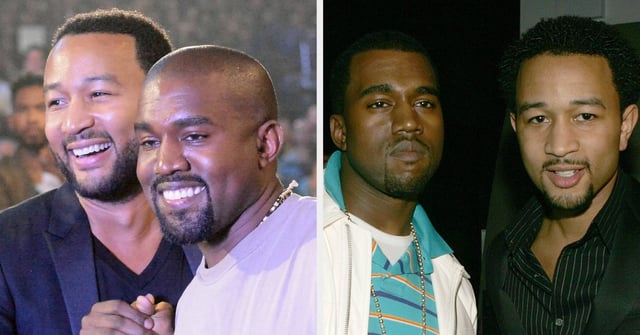 Two images: Left shows a man in a turtleneck posing; right shows him with another man, smiling and shaking hands