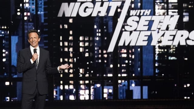 NBCUNIVERSAL UPFRONT EVENTS -- 2025 NBCUniversal Upfront -- Pictured: Seth Meyers, “Late Night with Seth Meyers” on NBC at the Radio City Music Hall in New York City on Monday, May 12, 2025 -- (Photo by: Ralph Bavaro/NBCUniversal)